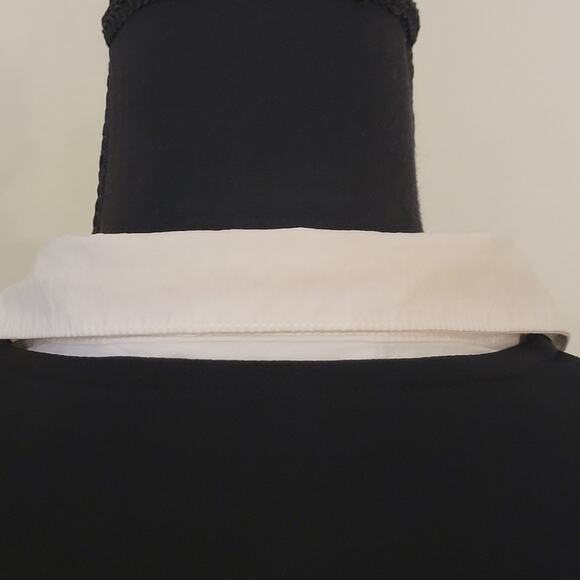 Liz Claiborne 2-in-1 Longsleeve Pullover Blouse Black Knit White Collared SM P - Picture 6 of 12